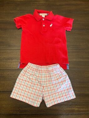 The Beaufort Bonnet Company Red and Light Blue Plaid Shorts
